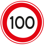 Maximumsnelheid 100 voor voertuig 1