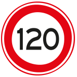 Maximumsnelheid 120 voor voertuig 1