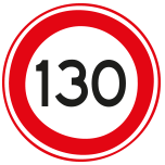 Maximumsnelheid 130 voor voertuig 1