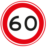 Maximumsnelheid 60 voor voertuig 1